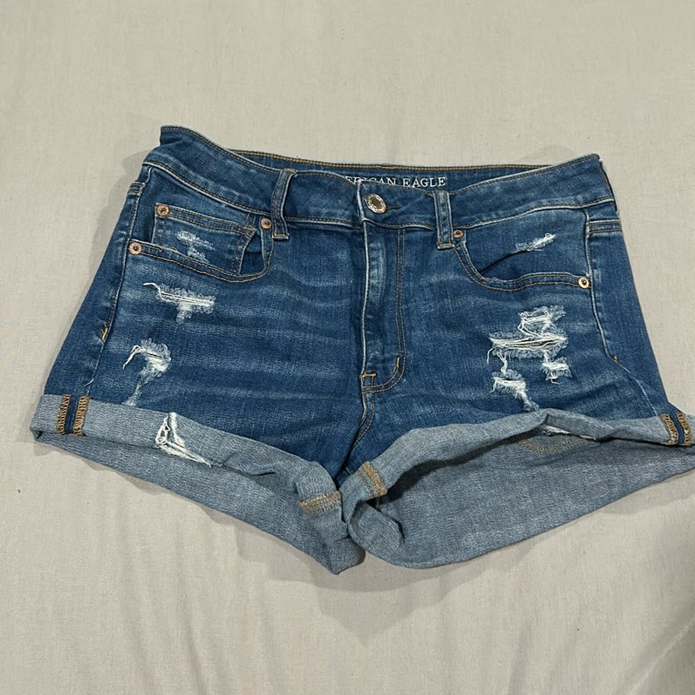 American Eagle Outfitters super stretch jean shorts.